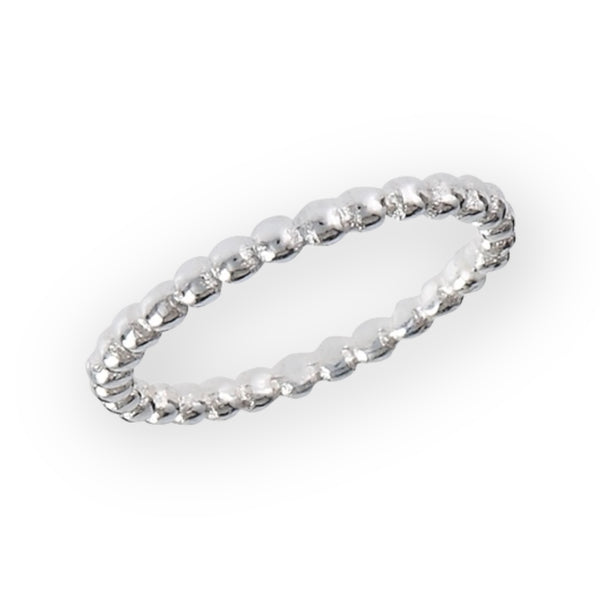 Solid Sterling Silver Bead Ring
