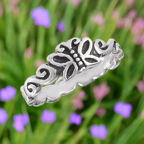 Petite Butterfly Sterling Silver Ring