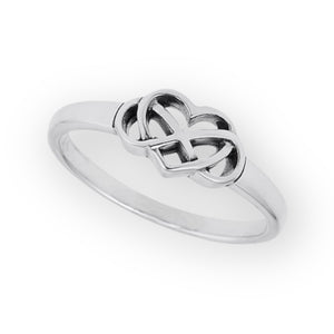 Infinite Love Heart Sterling Silver Ring