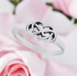 Infinite Love Heart Sterling Silver Ring