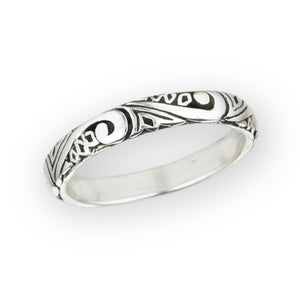 Swirls Sterling Silver Band Ring