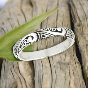 Swirls Sterling Silver Band Ring