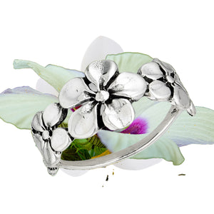 Plumeria Flowers Sterling Silver Ring