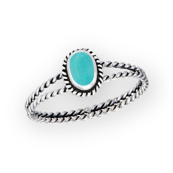 Turquoise Dot Sterling Silver Ring