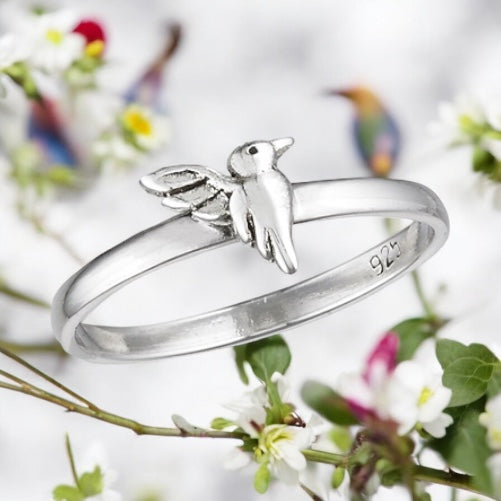 Hummingbird Sterling Silver Ring