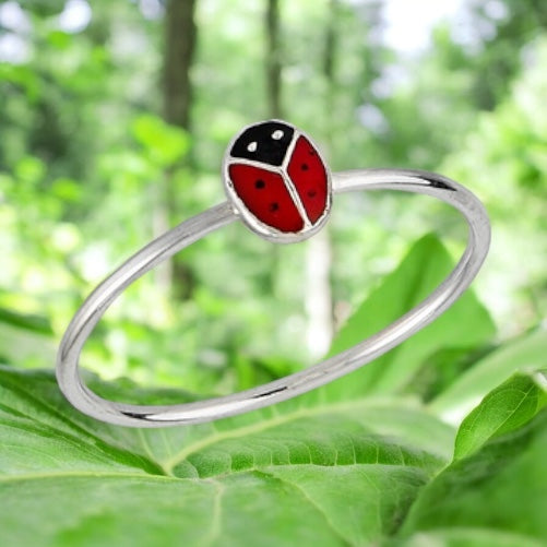 Ladybug Sterling Silver Ring