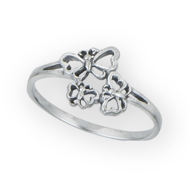 Whimsical Butterflies Sterling Silver Ring