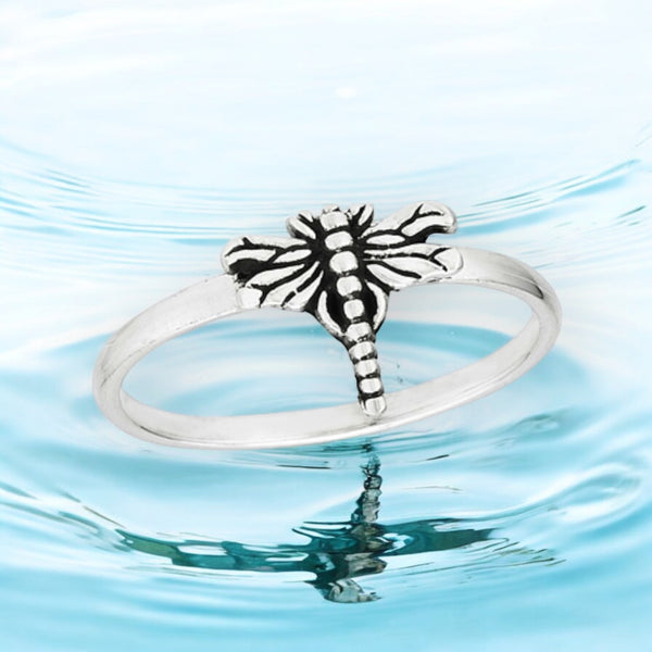 Mystical Dragonfly Sterling Silver Ring