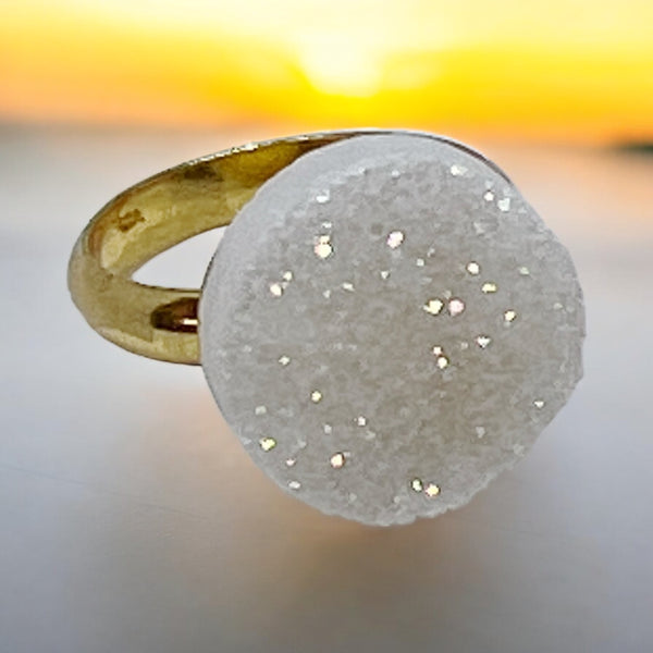 Golden Druzy Ring