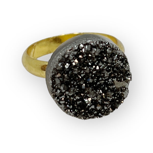 Golden Druzy Ring