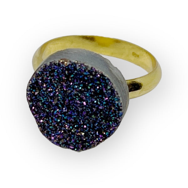 Golden Druzy Ring