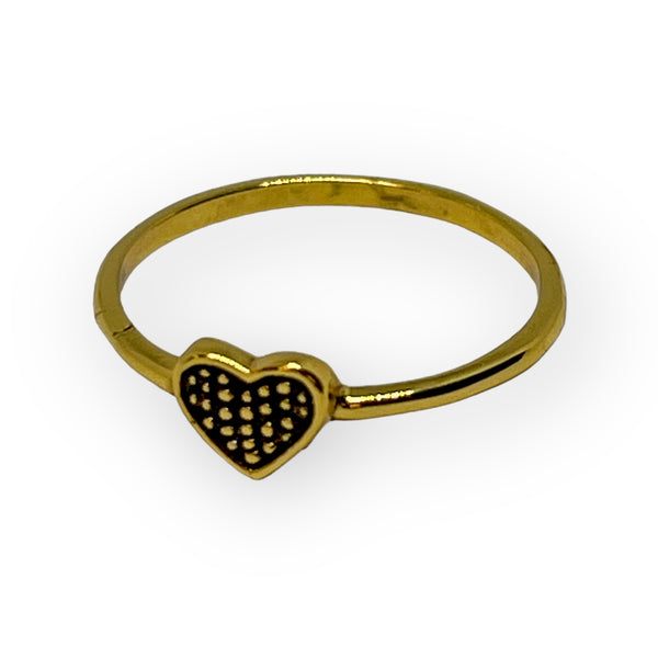 Golden Heart Sterling Silver Ring