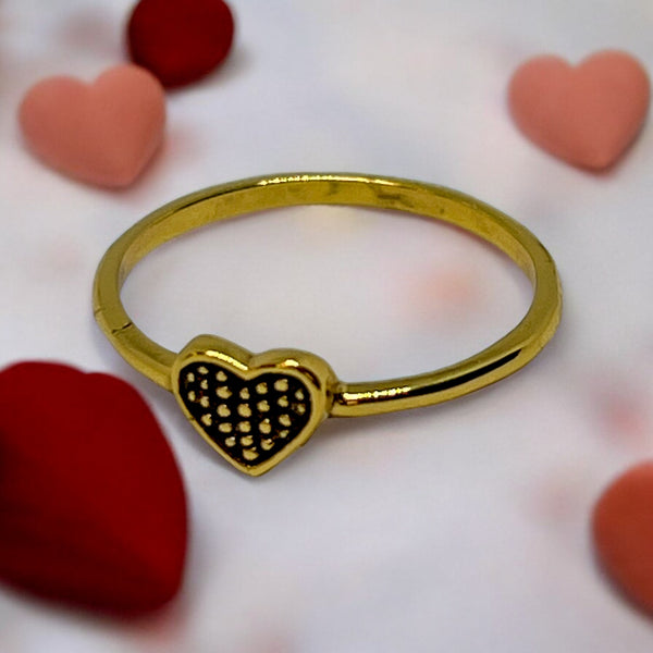 Golden Heart Sterling Silver Ring