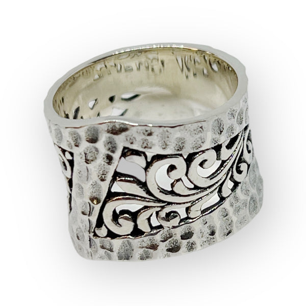 Pressed Leaf Sterling Silver Ring