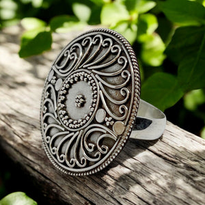Pin Wheel Sterling Silver Ring