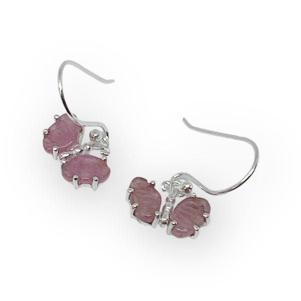 Gemstone Butterfly Sterling Silver Earrings