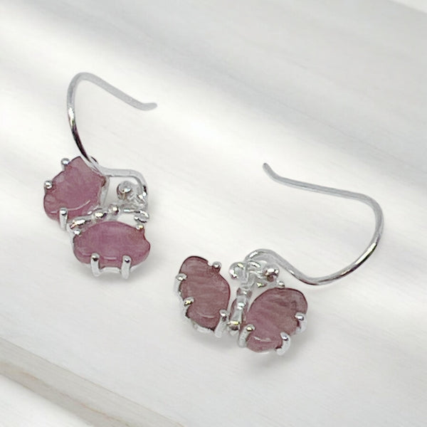 Gemstone Butterfly Sterling Silver Earrings