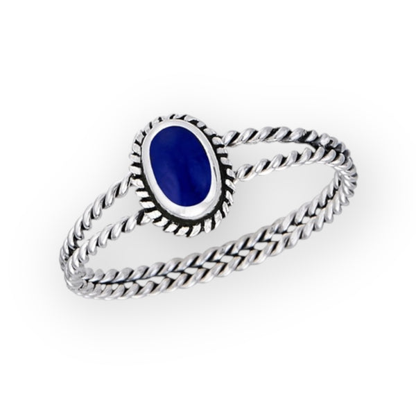 Lapis Little Oval Sterling Silver Ring