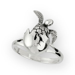 Baby Sea Turtle Egg Sterling Silver Ring