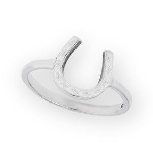 Hammered Horseshoe Sterling Silver Ring