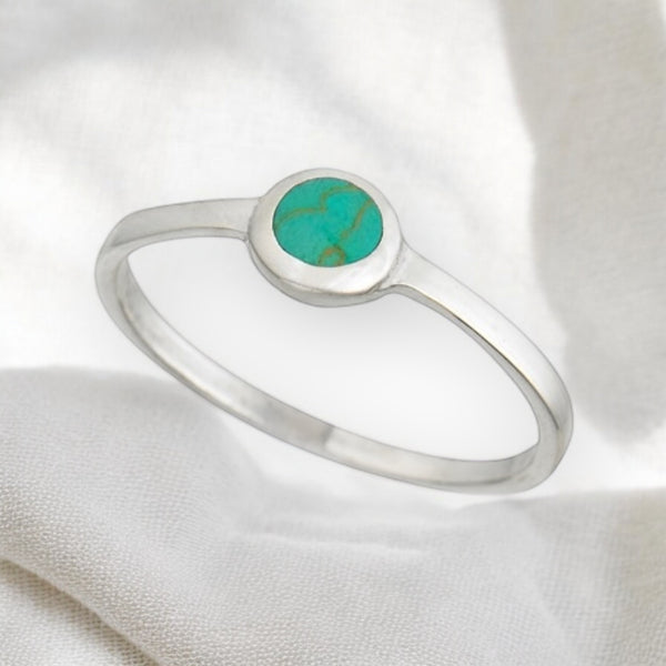 Simple Turquoise Sterling Silver Ring