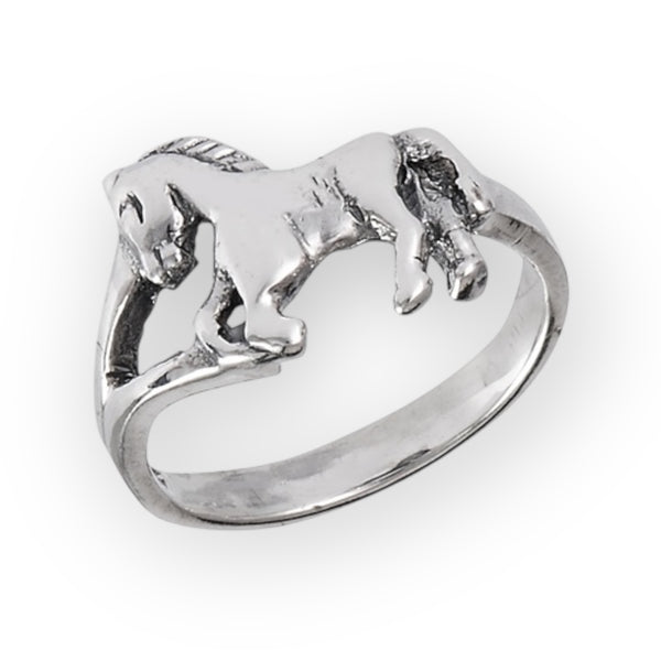 Loving Horse Sterling Silver Ring