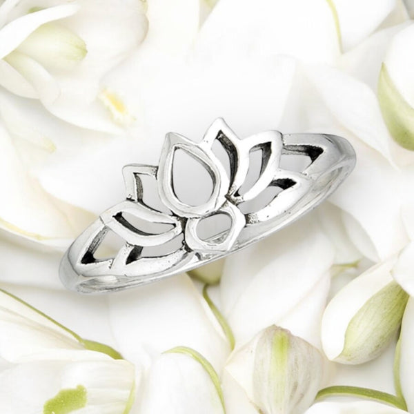 Petite Lotus Sterling Silver Ring