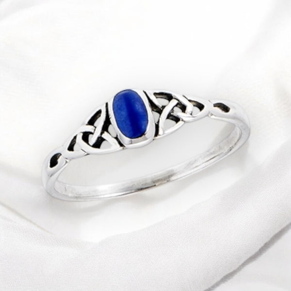 Lapis Celtic Sterling Silver Ring