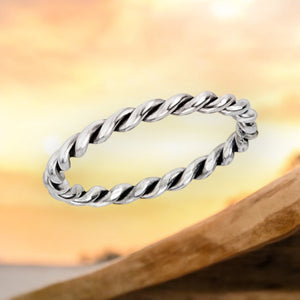 Petite Braid Sterling Silver Ring