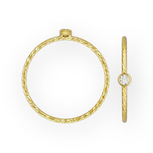 14k Gold Fill Zircon Solitaire Ring