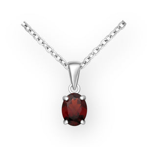 Gemstone Solitaire Sterling Silver Necklace