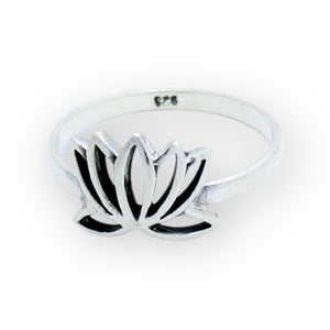Lotus Blossom Sterling Silver Ring