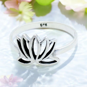 Lotus Blossom Sterling Silver Ring