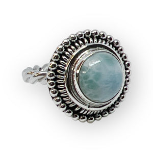 Larimar Blossom Sterling Silver Ring
