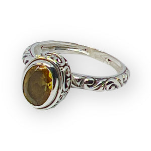 Citrine Swirls Sterling Silver Ring