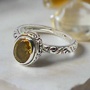 Citrine Swirls Sterling Silver Ring