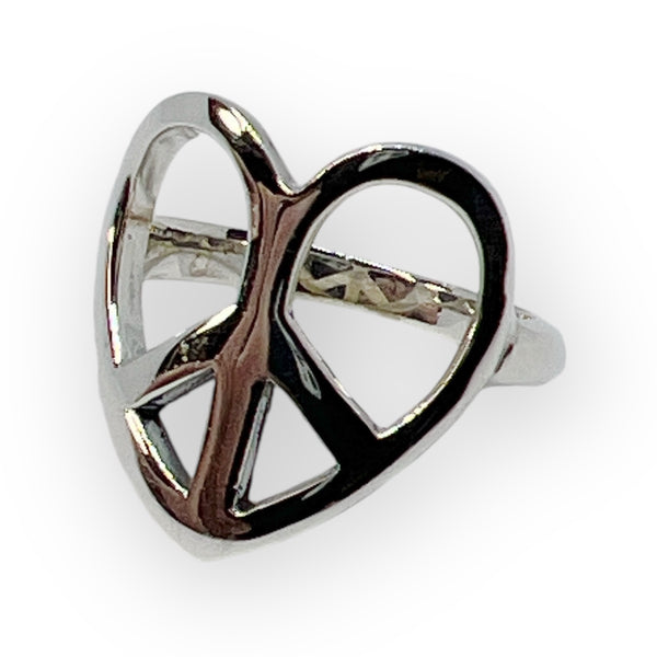 Peace and Love Sterling Silver Ring