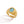 Textured gold-tone ring with blue oval stone