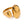 Gold-tone open ring with asymmetrical polished domed ends