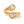 Gold-tone open ring with two clear teardrop stones in bezel settings