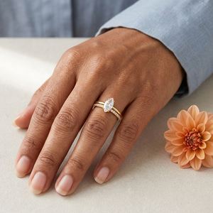 Double-Band Marquise Zircon Ring lifestyle image