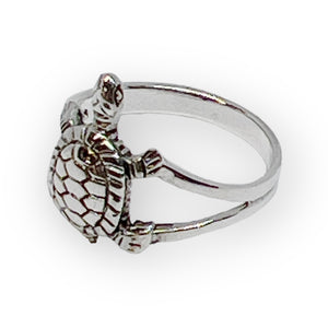Happy Turtle Sterling Silver Ring