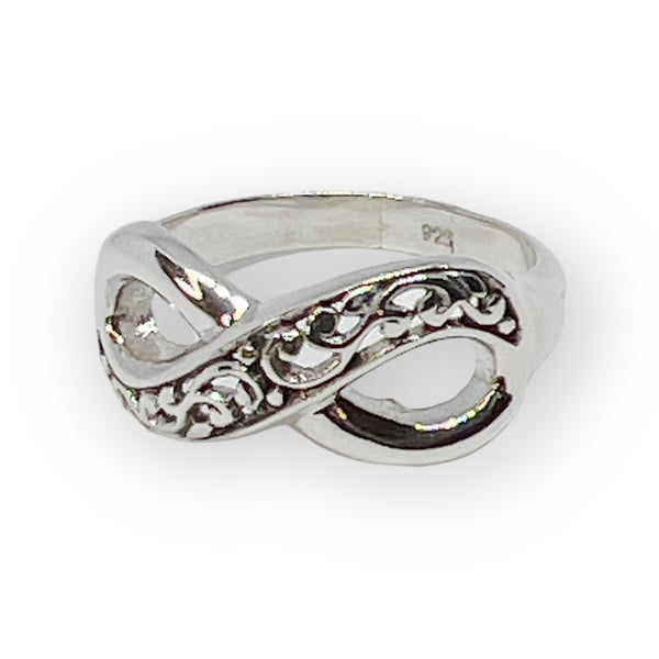 Infinity Swirls Sterling Silver Ring