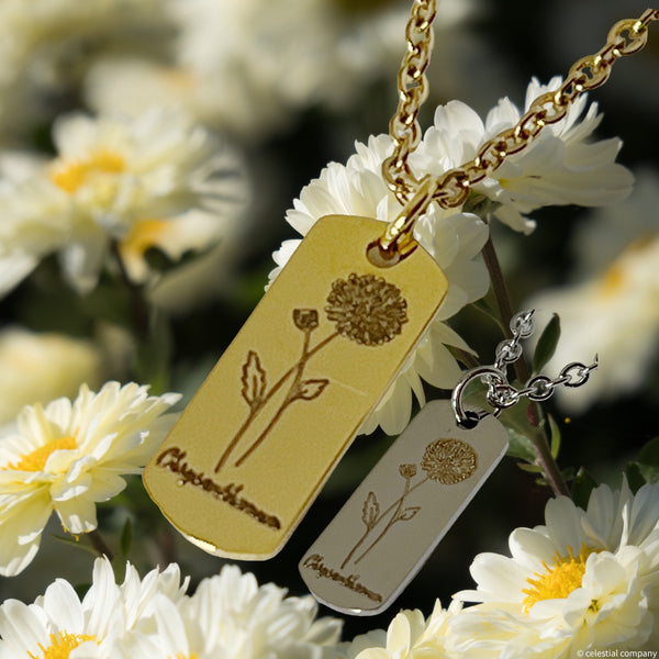 Engraved Flower Necklace