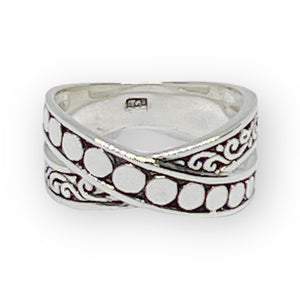 Criss Cross Sterling Silver Ring