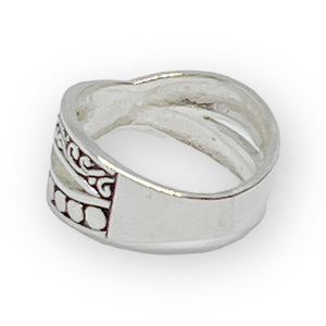 Criss Cross Sterling Silver Ring