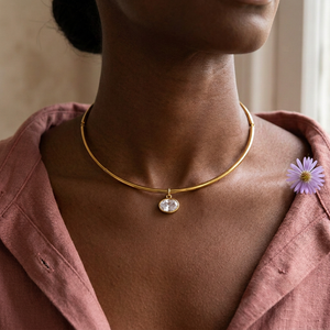 Lifestyle revision with a horizontal oval pendant