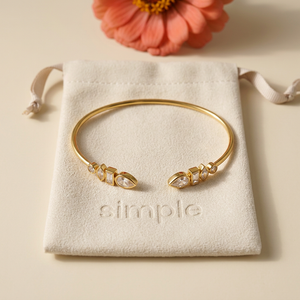 Mixed-Shape Cubic Zirconia Open Cuff Bracelet pouch image
