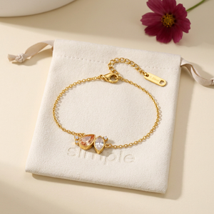 Replacement Topaz & Crystal-Tone Zircon Chain Bracelet pouch image without measurement labels