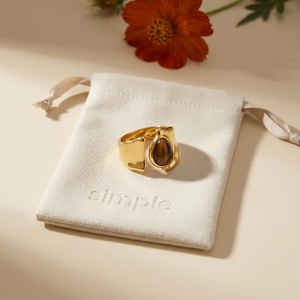 Revised tiger’s eye ring pouch image using the earlier batch’s photographic style